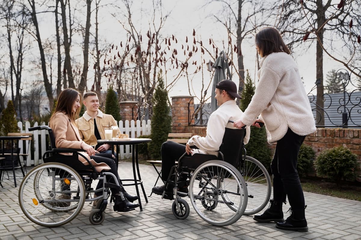 Young people with disability meeting and connecting outdoors, building the social skills and confidence for employment